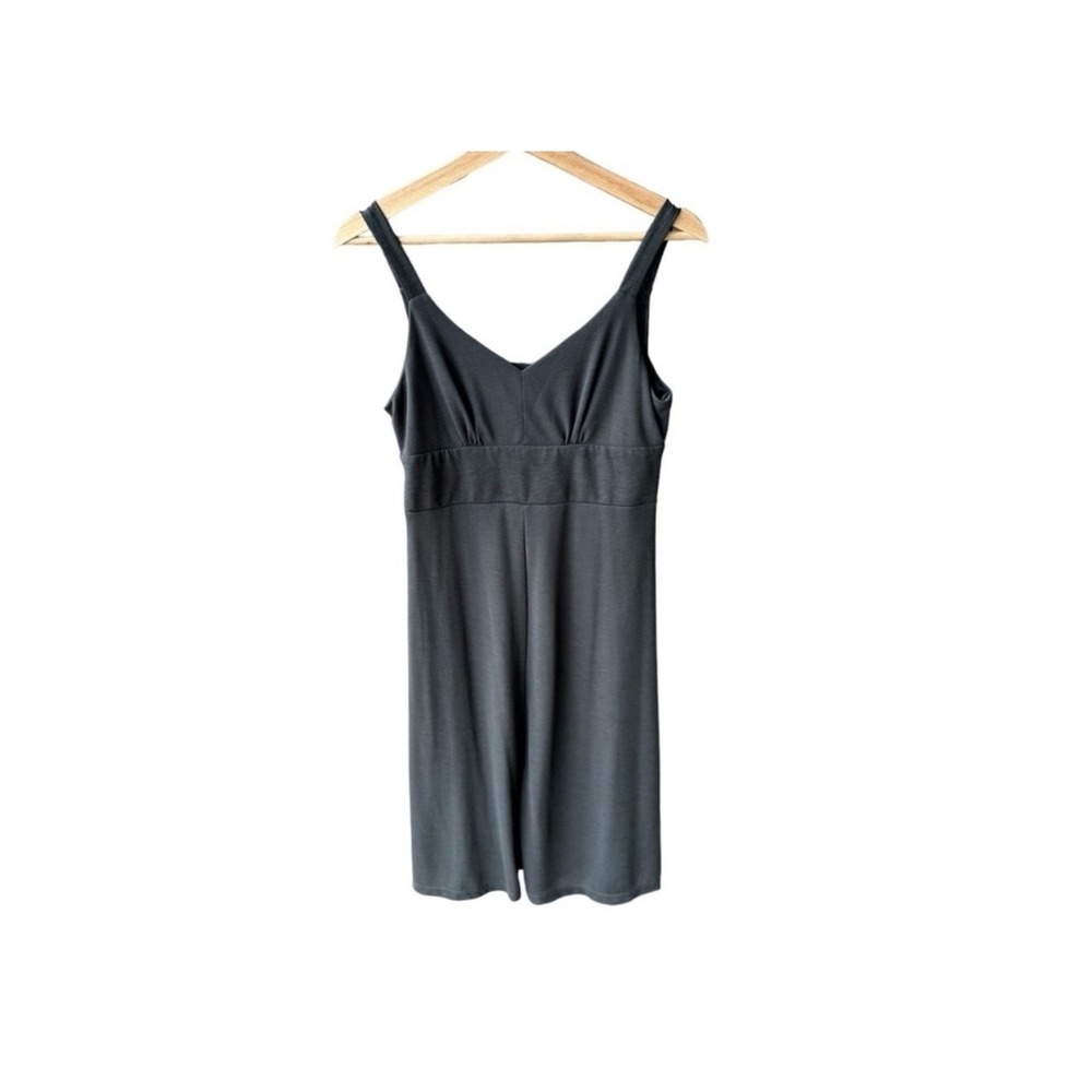 Kuhl Dress Gray Sleeveless Empire Waist V Neck Tencel Blend Dress Size Medium